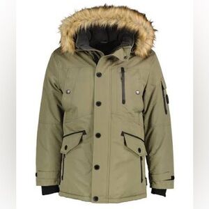 Noize Men's Jacob Puffer Jacket with Faux Fur Hood